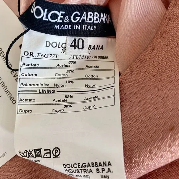 Dolce & Gabbana Peachy Pink Shimmer Wiggle Dress - Picture 10 of 14